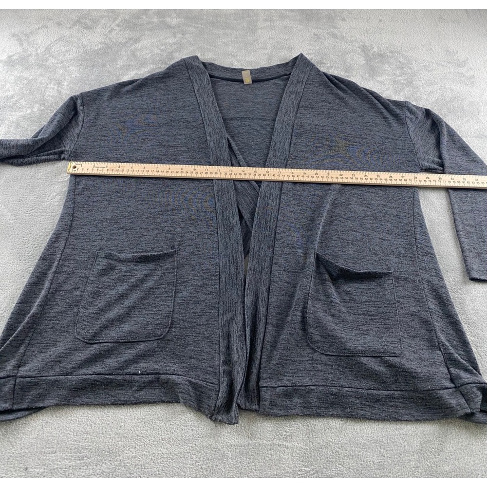 Xersion Womens XL Gray Heathered Open‎ Front Cardigan Pockets Criss Cross Back - Picture 9 of 16